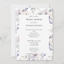 Hübsche Lila Elfenbeinküste Blume Brautparty Einladung