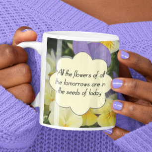 Hübsche Lila gelbe Stiefmütterchen Motivation Quot Kaffeetasse