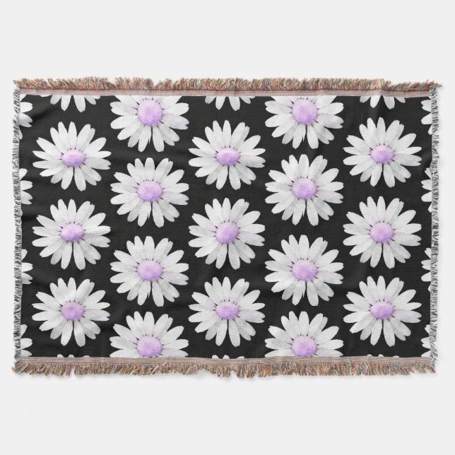 Hübsche Lila Gepunktete Gänseblümchen Decke (Vorderseite)