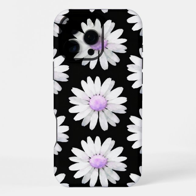 Hübsche Lila Gepunktete Gänseblümchen iPhone Hülle (Rückseite)