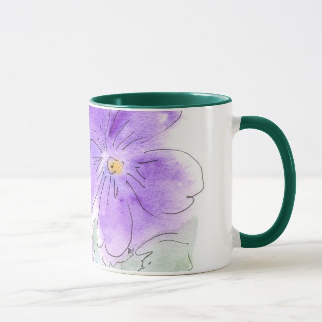 Hübsche Lila Geranium Aquarell-Tasse Tasse (Rechts)