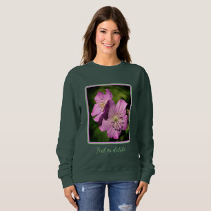 Hübsche Lila Geranium-Blume Personalisiert Sweatshirt