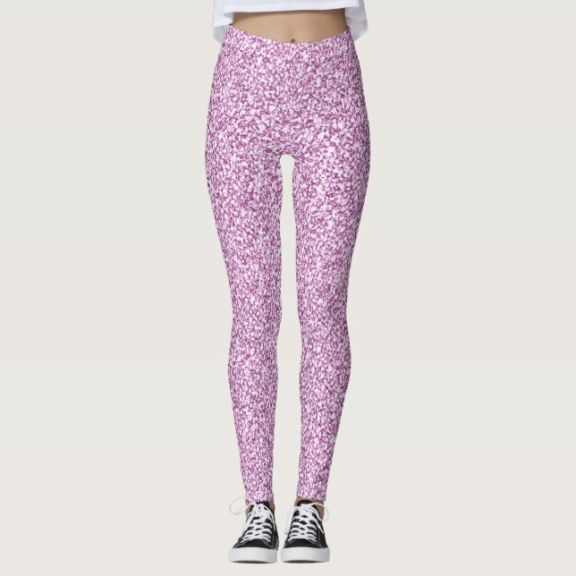 Hübsche Lila Glitterie-Sicht Leggings (Vorderseite)