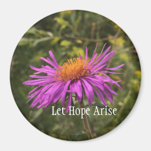 Hübsche Lila Gold-Blume Inspiration für Hoffnung Z Magnet