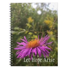 Hübsche Lila Gold-Blume Inspiration-Hope-Zitat Notizblock