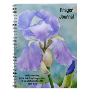 Hübsche Lila Iris Blume Art PraeJournal Notizblock