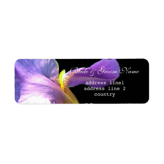 Hübsche lila Iris Blume Braut und Bräutigam-Adress (Vorne)