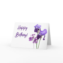 Hübsche Lila Iris Blume Glücklich Geburtstagskunst