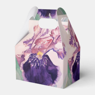Hübsche Lila Iris Floral Geburtstagskuchen Geschenkschachtel