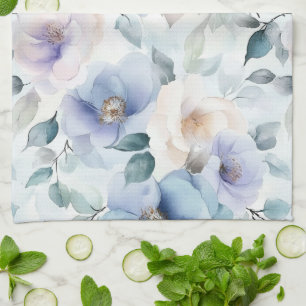 Hübsche Lila Lavendel Weiße Blume Geschirrtuch