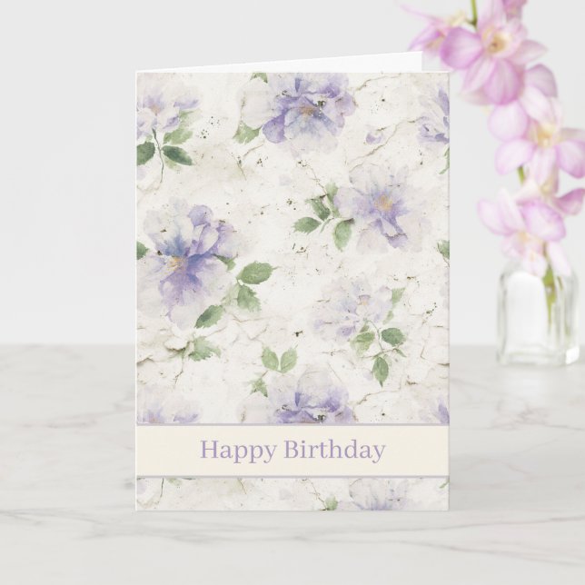 Hübsche lila Lavendelblumen Geburtstag Karte (Orchidee)