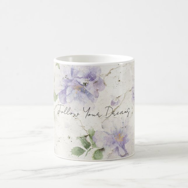 Hübsche lila Lavendelblüten Kaffeetasse (Mittel)