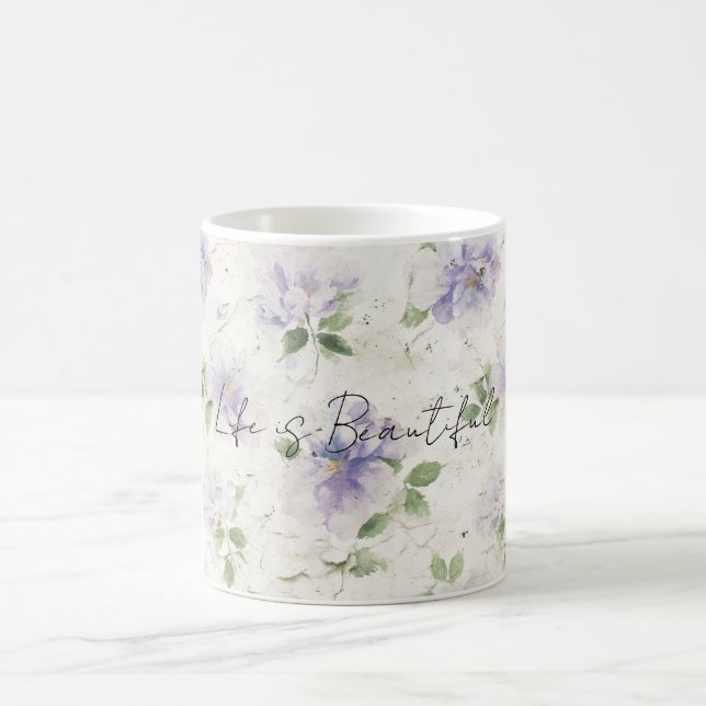 Hübsche lila Lavendelblüten   Kaffeetasse (Mittel)