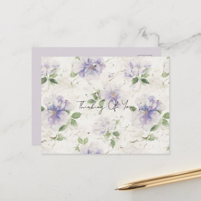 Hübsche lila Lavendelblüten Postkarte (Vorderseite/Rückseite Beispiel)