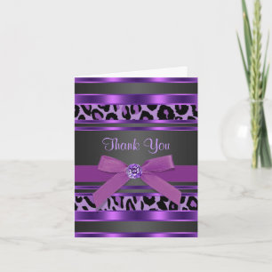 Hübsche Lila Leopard Dankeskarten Dankeskarte