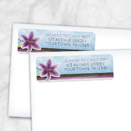 Hübsche Lila Lily Address Labels