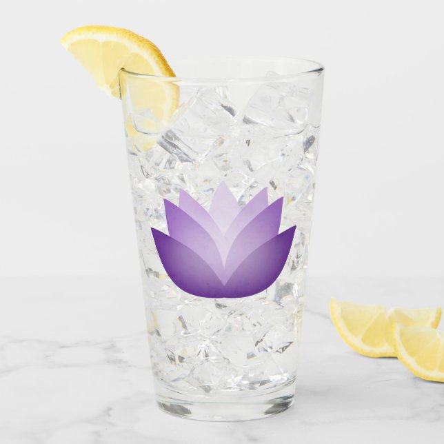 Hübsche Lila Lotus-Blume Glas (Vorderseite Ice)