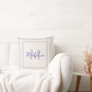 Hübsche lila Monogramm-Schrift Kissen