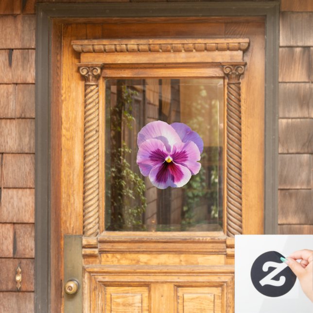 Hübsche Lila Pansy-Blume Fensteraufkleber (Haustür)