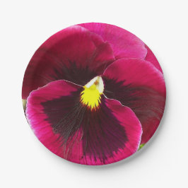 Hübsche Lila Pansy Floral Pappteller