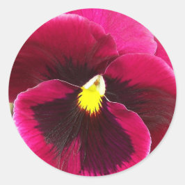 Hübsche Lila Pansy Floral Runder Aufkleber