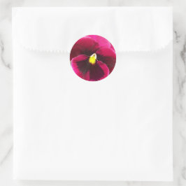 Hübsche Lila Pansy Floral Runder Aufkleber