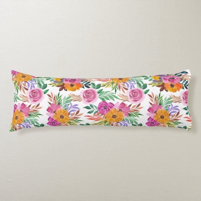 Hübsche Lila Rose Gelbe Blumen Blumenbeet Seitenschläferkissen (Vorderseite)