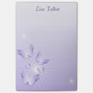 Hübsche lila Schmetterlings-Post-Itanmerkungen Post-it Klebezettel