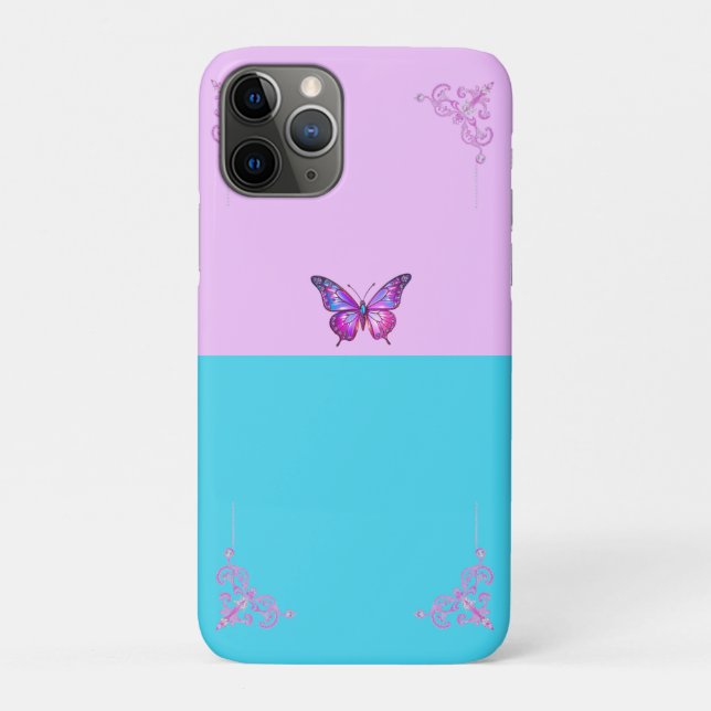 Hübsche Lila Schmetterlingsklammern iPhone 11 Pro  Case-Mate iPhone Hülle (Rückseite)