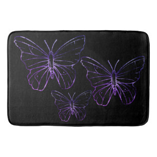 Hübsche lila schwarze Schmetterling Badematte