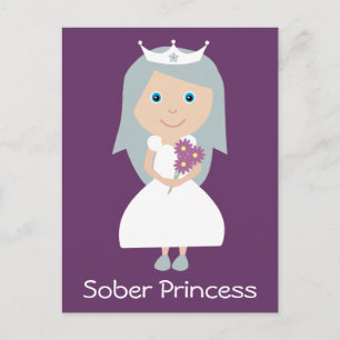 Hübsche lila Sober Princess Postkarte
