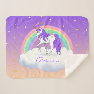 Hübsche Lila süße Träume Regenbogen Unicorn Sherpadecke