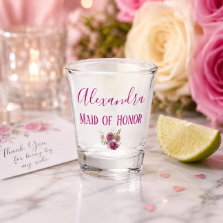 Hübsche Lila Trauzeugin Schnapsglas