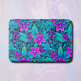 Hübsche Lila und Aquamarine Blaublume Badematte