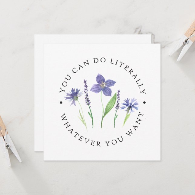 Hübsche Lila und Lavender Wasserfarben-Wildblume (Vorderseite/Rückseite Beispiel)