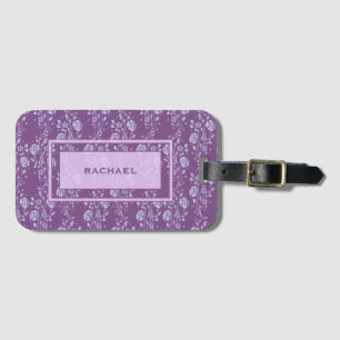 Hübsche Lila und Lilac Floral Personalisiert Gepäckanhänger