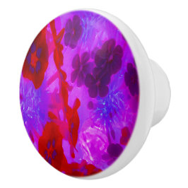 Hübsche Lila und Red Garden Phlox Blume Keramikknauf