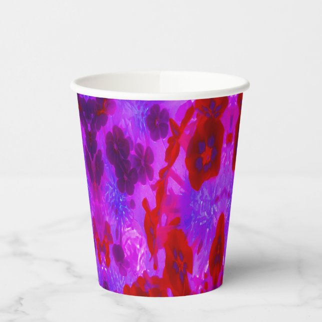 Hübsche Lila und Red Garden Phlox Blume Pappbecher (Links)