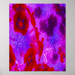 Hübsche Lila und Red Garden Phlox Blume Poster