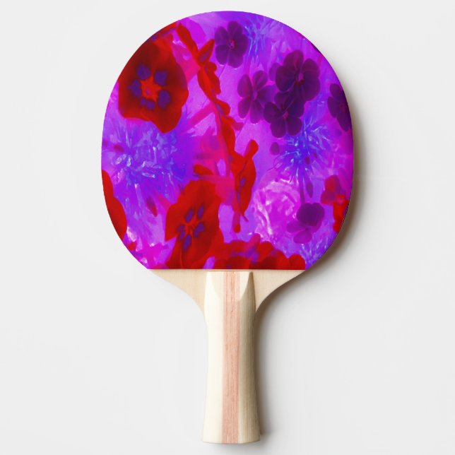 Hübsche Lila und Red Garden Phlox Blume Tischtennis Schläger (Vorderseite)