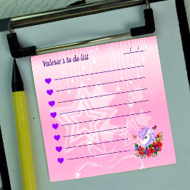 Hübsche lila und rosa Einhornröhre für Liste 3" x  Post-it Klebezettel
