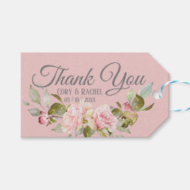 Hübsche, Lila und rosa Rosenhochzeit Geschenkanhänger