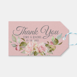 Hübsche, Lila und rosa Rosenhochzeit Geschenkanhänger