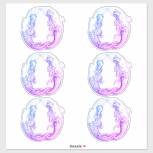 Hübsche Lila Vintage Mermaids Nautical Aufkleber