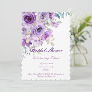 hübsche lila violette Hochzeitsshower-Einladung Save The Date