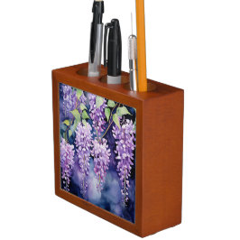 HÜBSCHE LILA WASSERFARBE WISTERIENBLUME STIFTHALTER