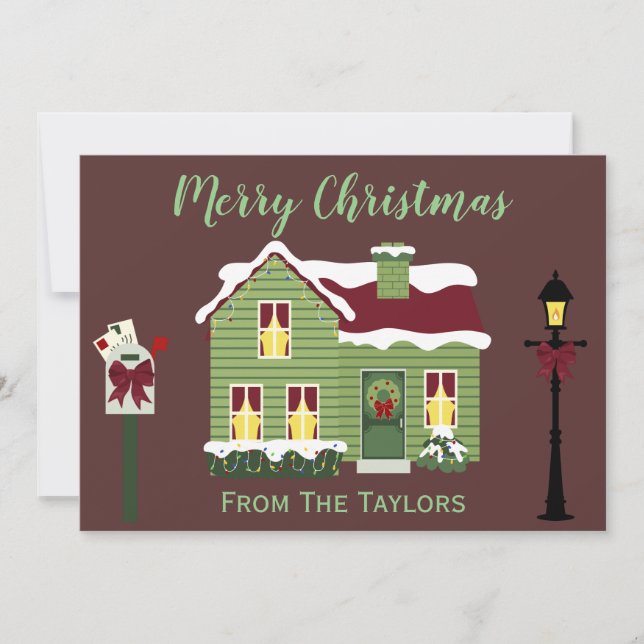 Hübsche Lila Weihnachtsgrüße Feiertagskarte (Vorderseite)