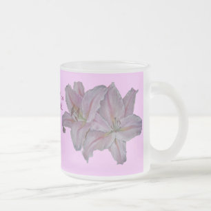 hübsche Lilien Rosa Blume Mattglastasse