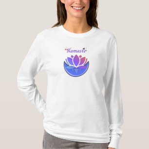 Hübsche Lotus Blume und Mond Design T - Shirt. T-Shirt