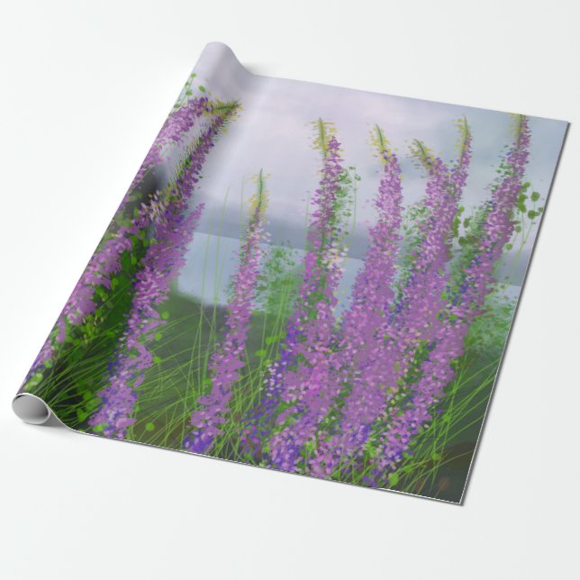 Hübsche Lupine-Blume am See Geschenkpapier (Ungerollt)